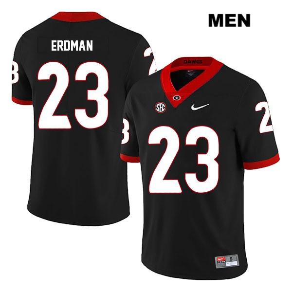 Georgia Bulldogs Men's Willie Erdman #23 NCAA Legend Authentic Black Nike Stitched College Football Jersey GZW6356ZU